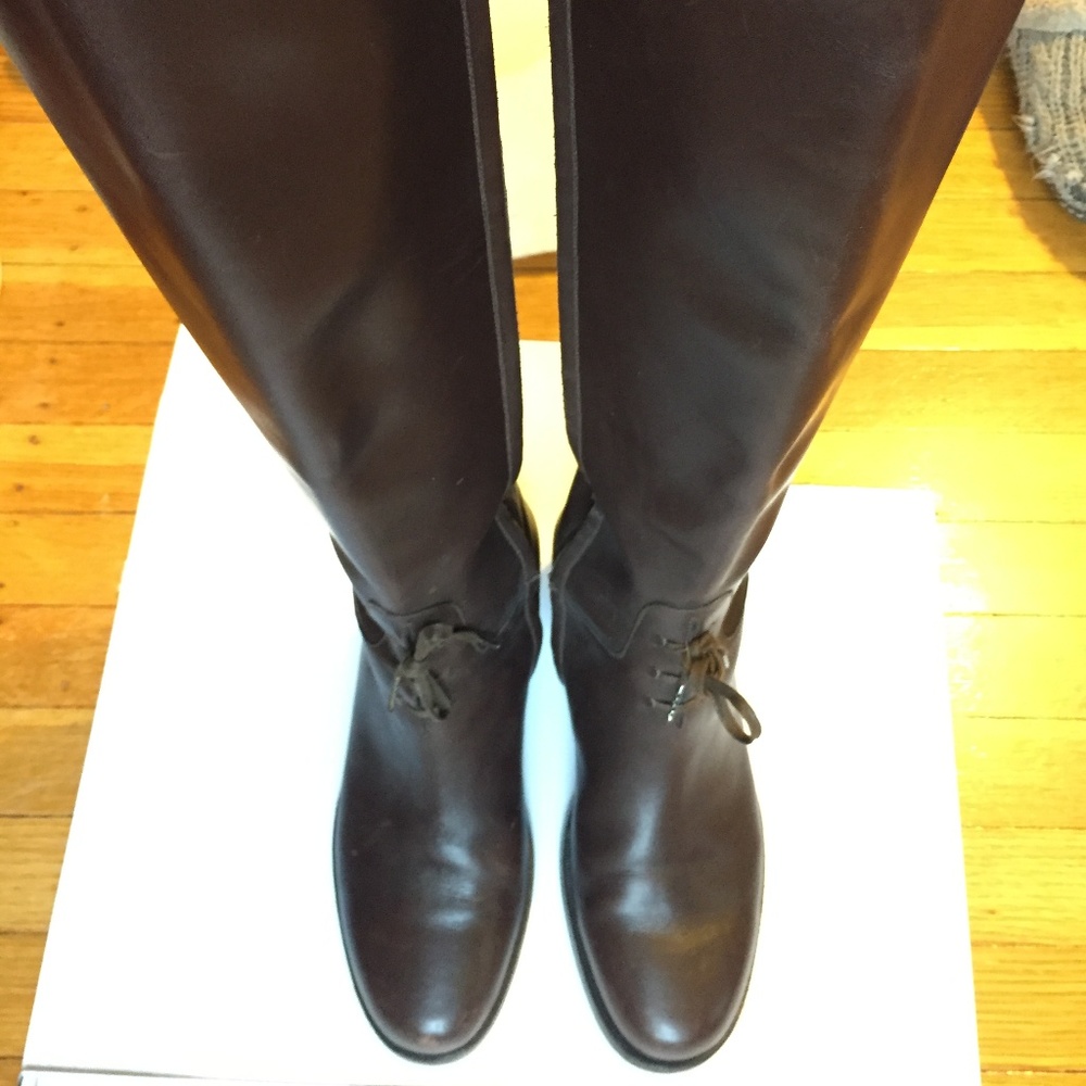 Henry knee-high genuine leather Italian boots sz 6